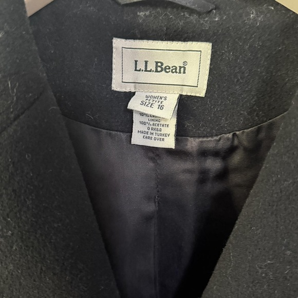 L.L.Bean Vintage L.L. bean black single breasted overcoat peacoat - Picture 4 of 11